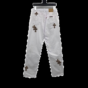 Chrome Heart White Leopard Cross Jeans