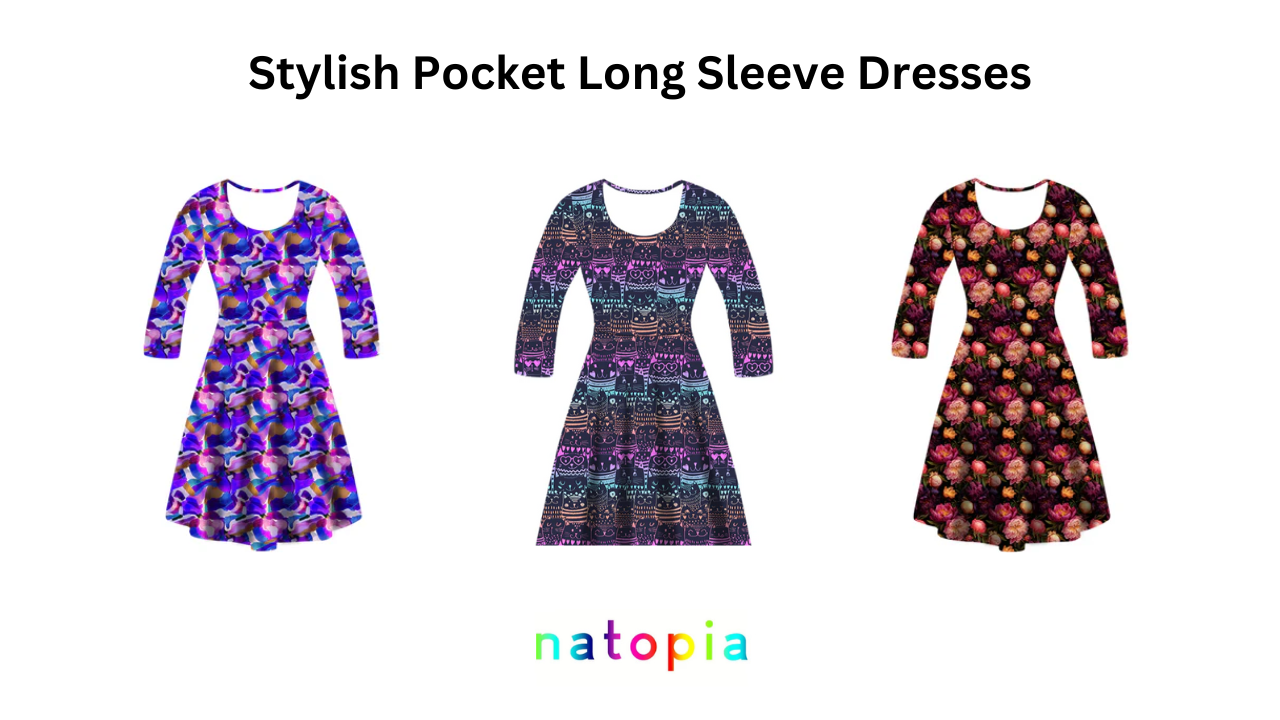 Stylish-Pocket-Long-Sleeve-Dresses